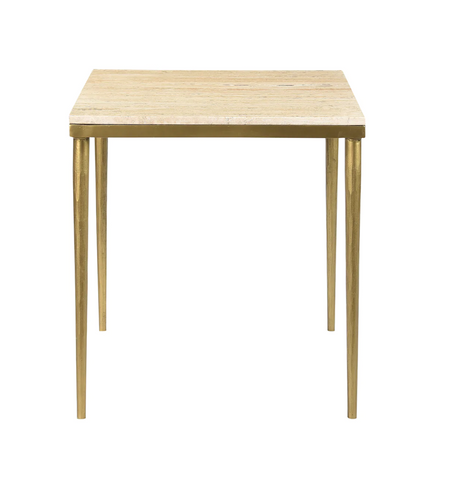 Arlon Travertine Side Table - Matthew Izzo Collection - Matthew Izzo Home