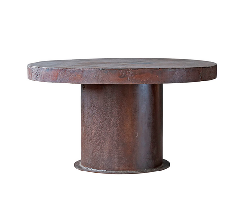 Vintage Small Round Boiler Dining Table - Matthew Izzo Collection - Matthew Izzo Home
