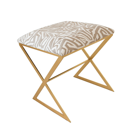 Worlds Away "X" Side Stool - Geometric - Matthew Izzo Home