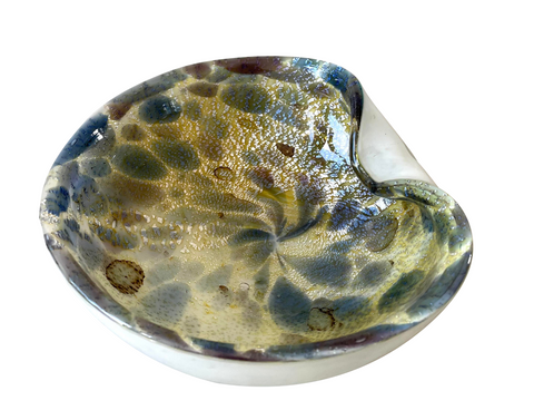 Fratelli Tosso Murano Glass Bowl with Silver Inclusions - Matthew Izzo Home