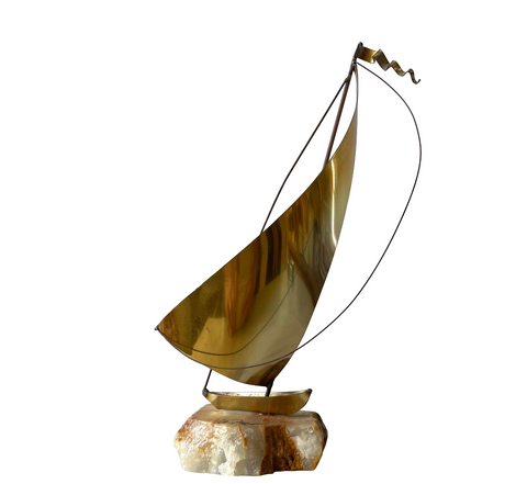 Brutalist Brass Sailboat by DeMott - Matthew Izzo Home