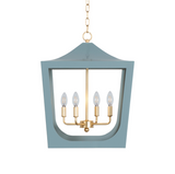 Worlds Away Wimble Pagoda Lantern - Light Blue - Matthew Izzo Home