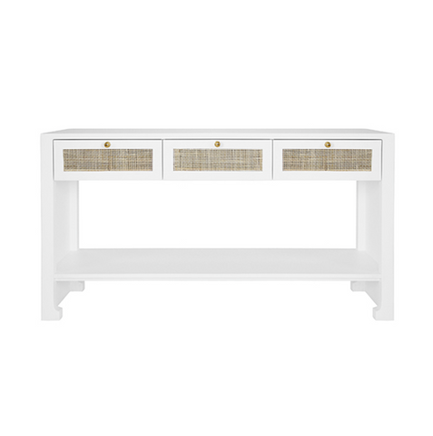 Worlds Away Rosalind Console - Matte White Lacquer - Matthew Izzo Home