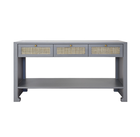 Worlds Away Rosalind Console Table - Matte Grey Lacquer - Matthew Izzo Home