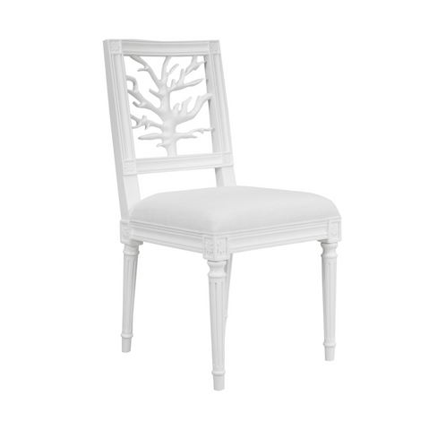 Worlds Away McKay Dining Chair - Matte White Lacquer - Matthew Izzo Home