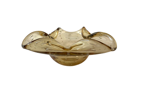 Mid-Century Modern Smoky Brown Murano Glass Bowl - Matthew Izzo Home