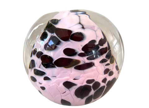 Vintage Pink and Brown Glass Paperweight - Matthew Izzo Home