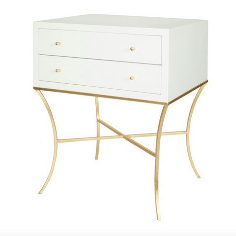 Worlds Away Elena Two Drawer Side Table - Matthew Izzo Home