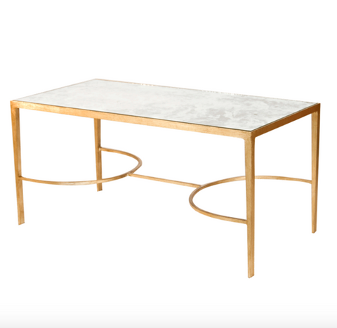 Worlds Away Sabre Gold Leafed Leg Coffee Table - Matthew Izzo Home