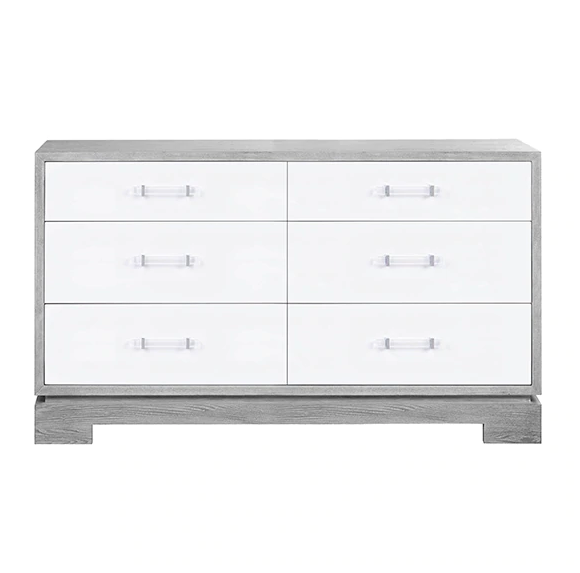 grey mid century dresser Mid-Century Modern 3 Drawer Dresser with Changing Top main image 1