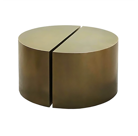 Worlds Away Webster Antique Brass Semi Circle Pair Coffee Table - Matthew Izzo Home