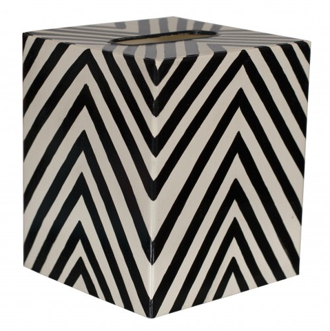 Worlds Away Kleenex Zebra Pattern Box - Matthew Izzo Home