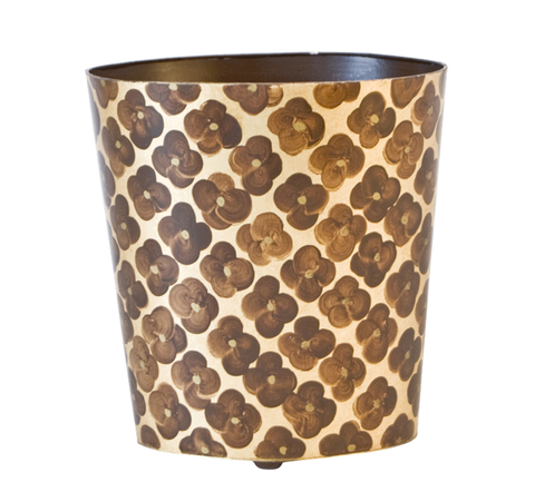 Worlds Away Oval Wastebasket Brown and Gold - Matthew Izzo Home
