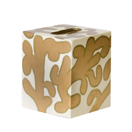 Worlds Away Kleenex Box Cream Pattern - Matthew Izzo Home