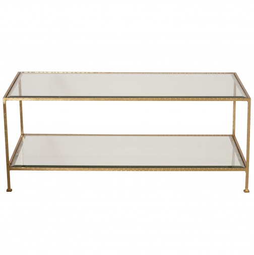 Taylor Two Tier Coffee Table - Gold Leaf & Glass Top