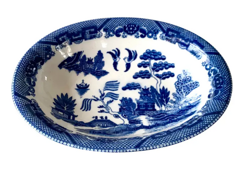Antique Blue Willow Serving Bowl - Japan - Matthew Izzo Home