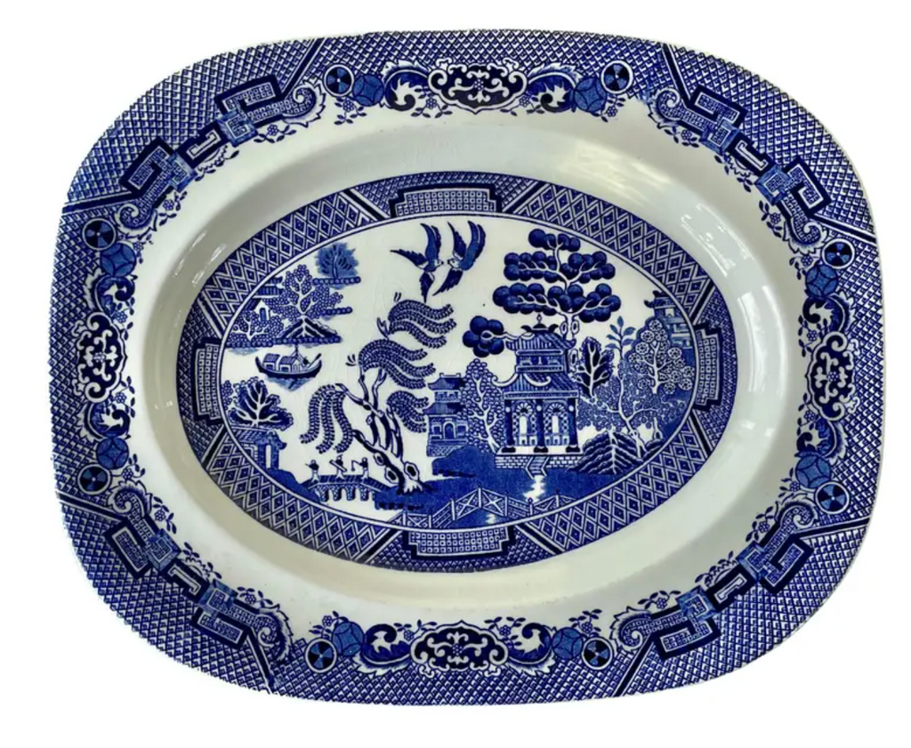 Vintage Blue Willow Serving Platter - WoodsWare , Wood and Sons, Engla