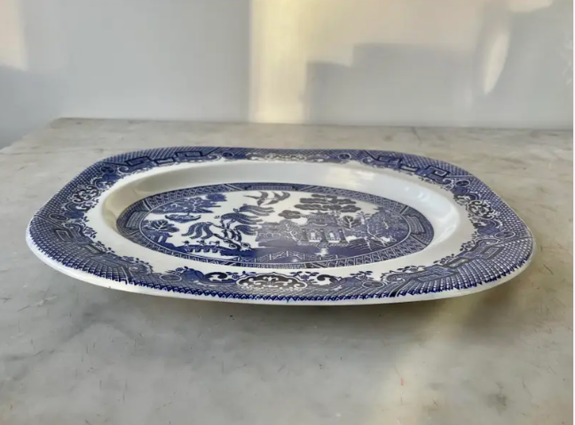 Vintage Blue Willow Serving Platter - WoodsWare , Wood and Sons, Engla Vintage Blue Willow Serving Platter - WoodsWare , Wood and Sons, Engla