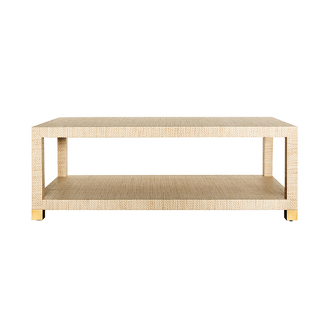 Worlds Away Patricia Grasscloth Coffee Table - Matthew Izzo Home