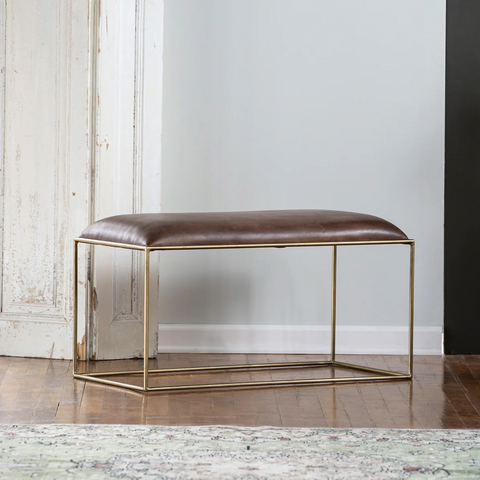 Glimmer Leather Bench - Matthew Izzo Collection - Matthew Izzo Home