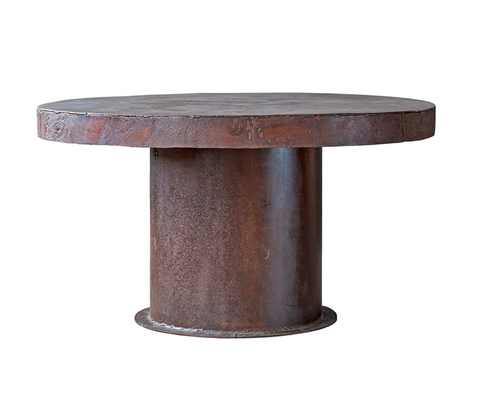 Vintage Large Round Boiler Dining Table - Matthew Izzo Collection - Matthew Izzo Home