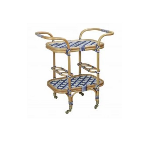 Cannes Rattan Bar Cart - Matthew Izzo Collection - Matthew Izzo Home