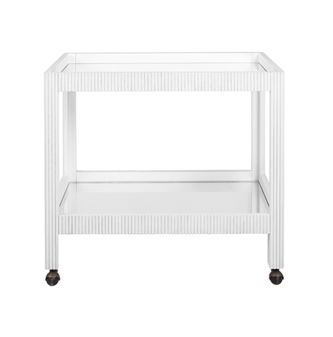 Worlds Away Otis White Washed Bar Cart - Matthew Izzo Home