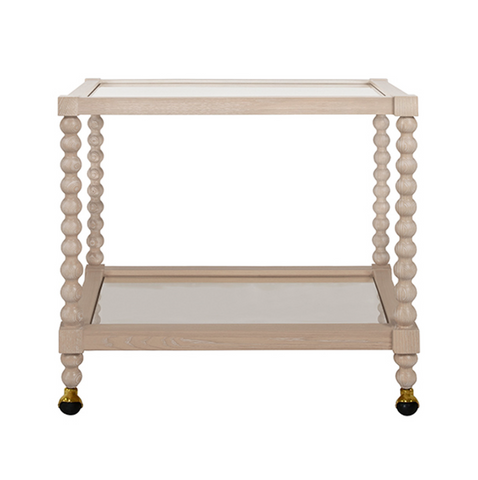 Worlds Away Isadore Cerused Oak Bar Cart - Matthew Izzo Home