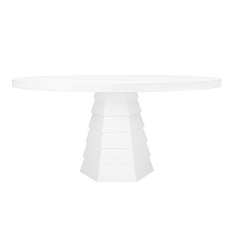Worlds Away Hugo Matte White Lacquer Dining Table - Matthew Izzo Home