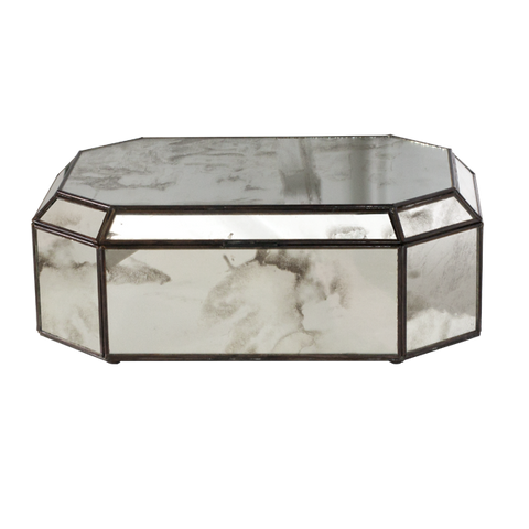 Worlds Away Octagonal Antique Mirror Box - Matthew Izzo Home