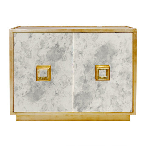 Worlds Away Winslow Antique Mirror Cabinet - Matthew Izzo Home