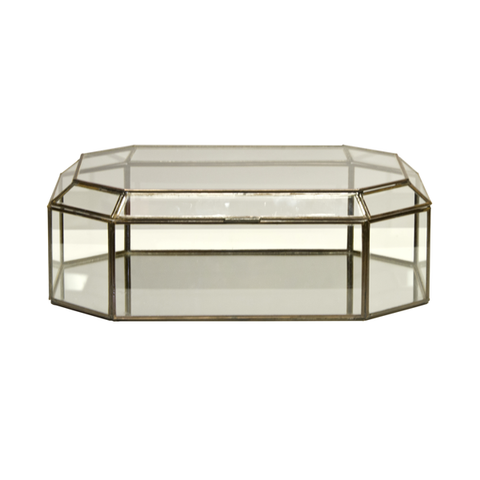 Worlds Away Octagonal Clear Glass Box - Matthew Izzo Home