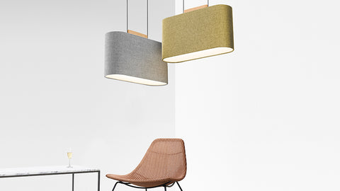 Pablo Designs Belmont Modern Fabric Shade Pendant Light - Matthew Izzo Home