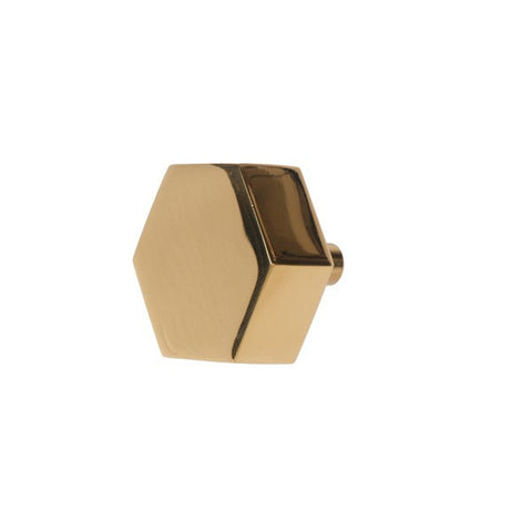 Worlds Away Hexagon Shaped Pull in Brass Finish - Matthew Izzo Home