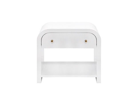 Worlds Away Esther White Waterfall Side Table - Matthew Izzo Home