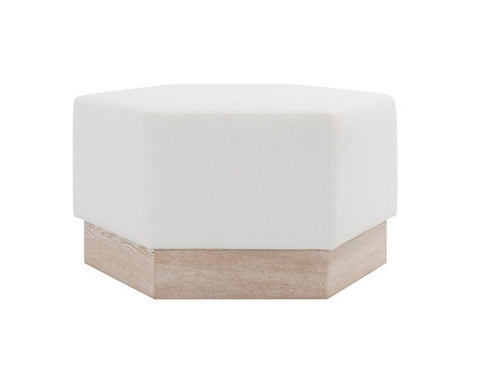 Worlds Away Myra Oak Base Ottoman - Matthew Izzo Home