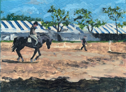 Hampton Classic Horse Show Oil Painting 1 by Hans Petrich - Matthew Izzo Home