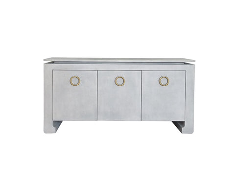 Worlds Away Tilley Light Grey Shagreen Buffet - Matthew Izzo Home