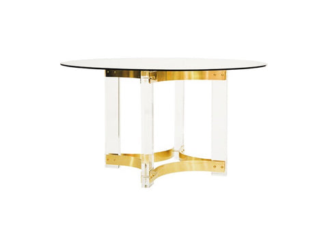 Worlds Away Hendrix Brass Round Dining Table Base - Matthew Izzo Home