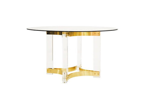 Worlds Away Hendrix Brass Round 48” Dining Table - Matthew Izzo Home