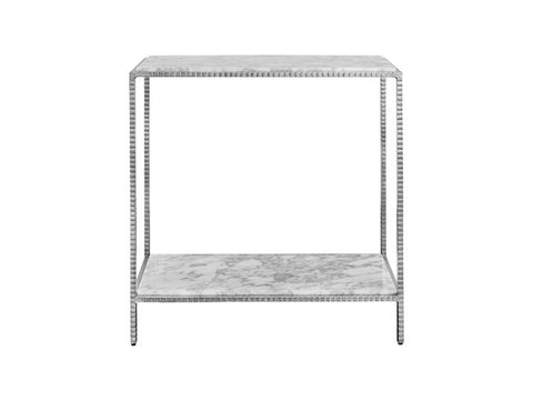 Worlds Away Seton Small Silver Leaf Console Table - Matthew Izzo Home