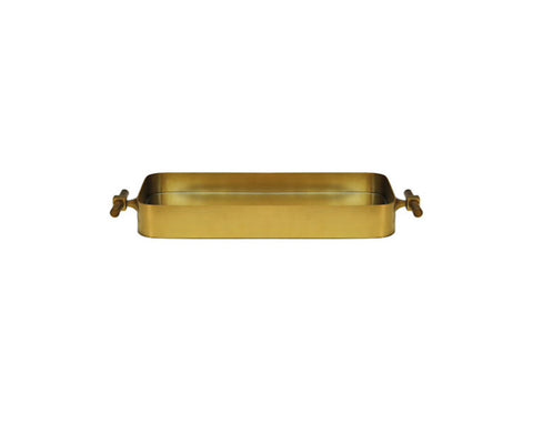 Worlds Away Klein Antique Brass Tray - Matthew Izzo Home