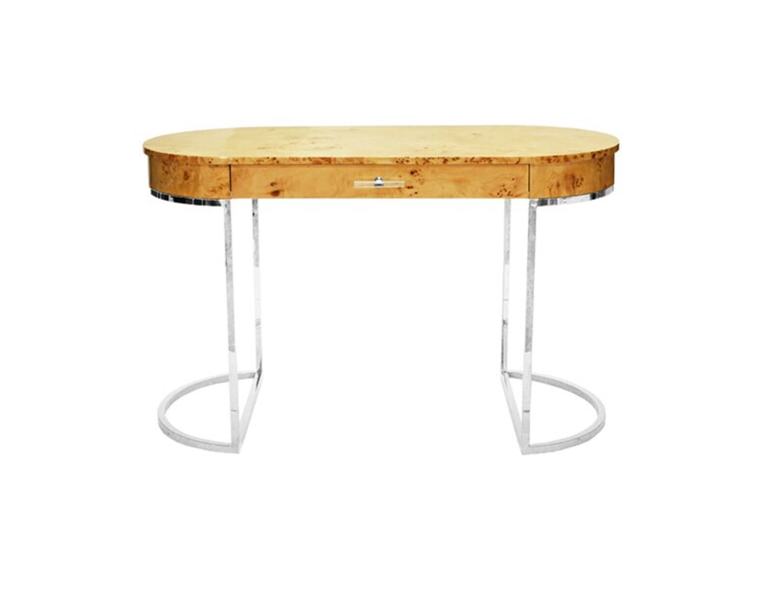 Worlds Away Petra Dark Burl Wood Waterfall Edge Desk