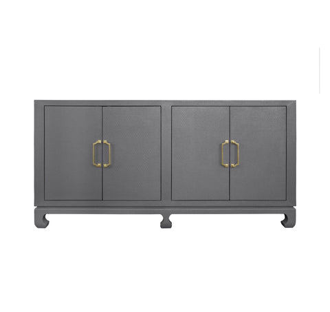 Worlds Away Drayton Grey Four Door Chest - Matthew Izzo Home