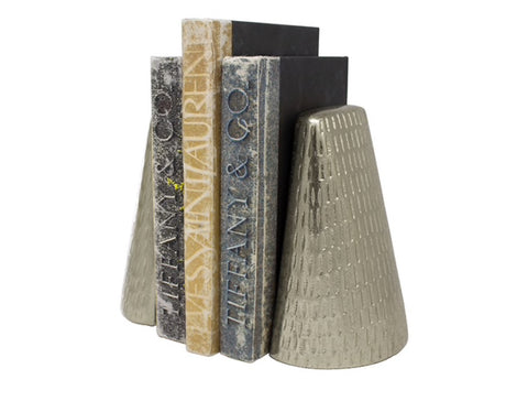 Worlds Away Zoe Antique Nickel Bookends - Matthew Izzo Home