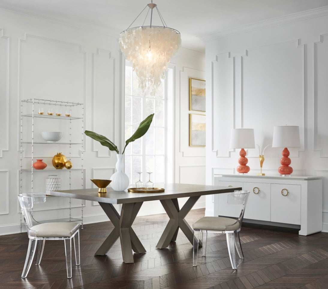 White minimalist dining deals table
