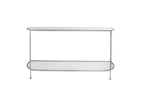 Worlds Away Chauncey Silver Leaf Console Table - Matthew Izzo Home