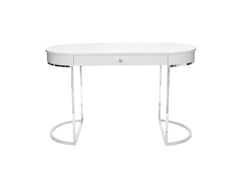 Worlds Away Corbett White Lacquer Desk - Matthew Izzo Home