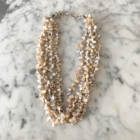 Vintage freshwater pearl multi strand necklace - Matthew Izzo Home