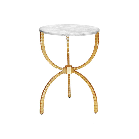 Worlds Away Cleveland Marble Side Table - Matthew Izzo Home
